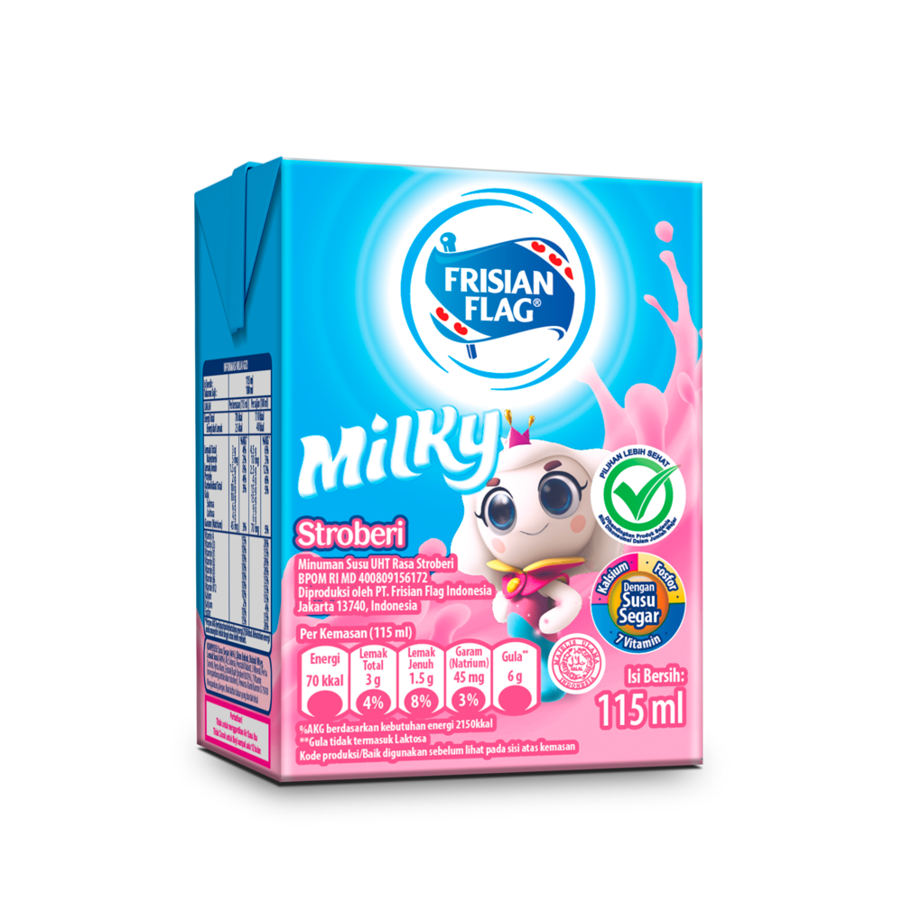 Frisian Flag Milky Strawberry, Susu Siap Minum untuk Anak