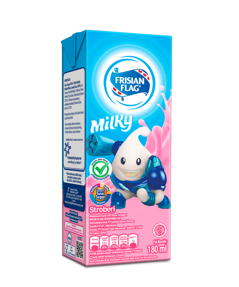 Frisian Flag Milky Strawberry, Susu Siap Minum untuk Anak