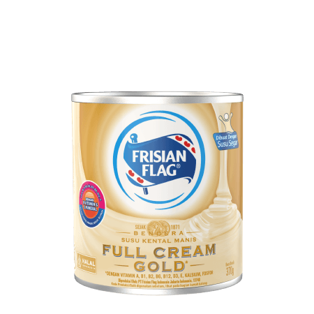 Frisian Flag Susu Kental Manis Gold terbuat dari susu segar, mengandung 9 Vitamin dan 5 Mineral dukung ENERGI!