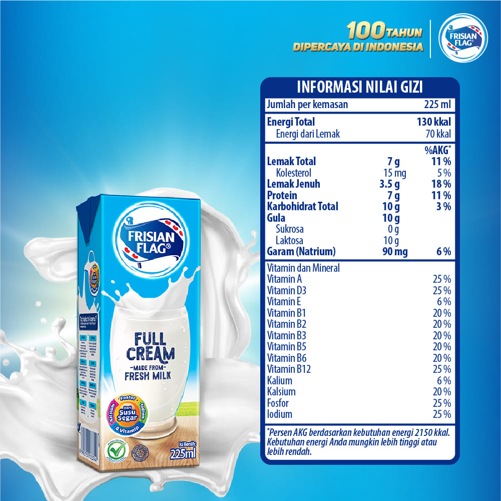 Susu Full Cream Nikmat Bernutrisi Tanpa Gula Tambahan