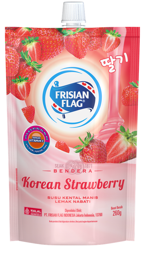 Frisian Flag Bendera Kental Manis Korean Strawberry Sumber Vitamin C!