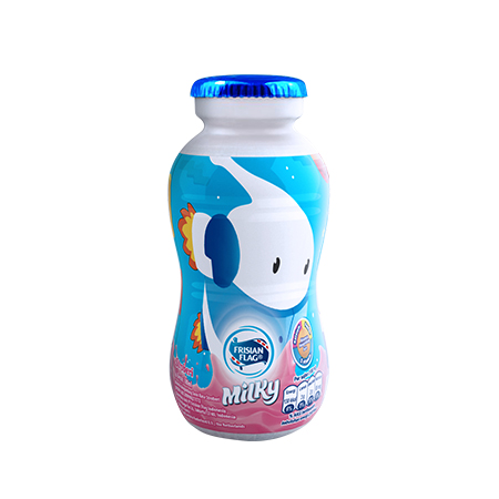 Frisian Flag Milky Botol Zuzhu Zazha - Strawberry Flavour