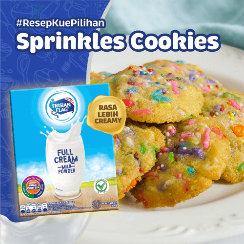Resep Kue Kering Sprinkles Cookies Warna-Warni Yang Lezat
