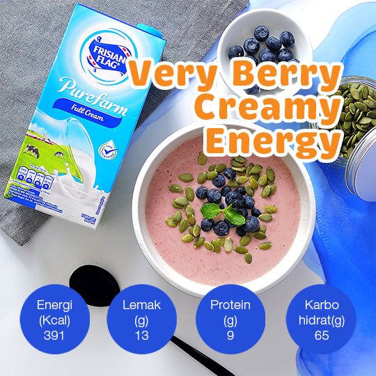 Very Berry Creamy Energy Bowl: 1 Porsi